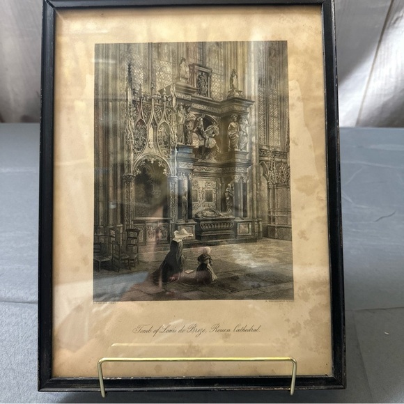 Other - Roman Cathedral Tomb of Louis de Breze France-1870 Engraved Print